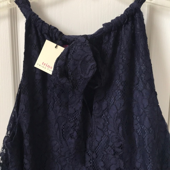 NWT Trina Turk Juju Halter Dress Navy Size M - Picture 2 of 9